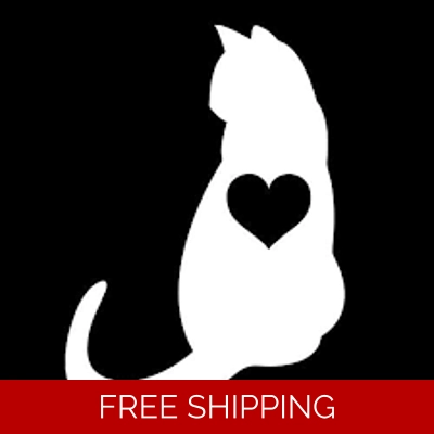 Cat heart Die Cut Vinyl Decal sticker Cat heart Die Cut Vinyl Decal sticker